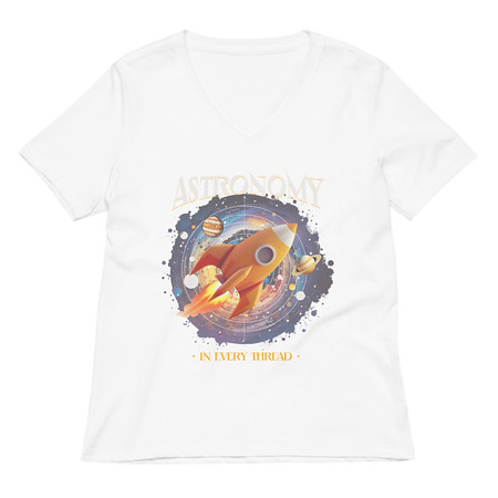 [ID: 782-G111] Astronomy in Every Thread Women's Relaxed V-Neck T-Shirt