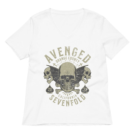 [ID: 782-G117] AVENGED SEVENFOLD Women's Relaxed V-Neck T-Shirt