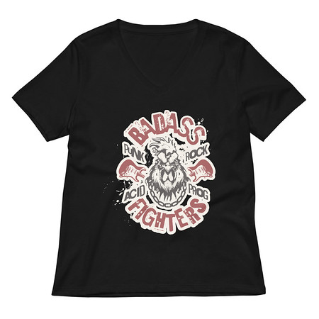[ID: 782-G130] Badass Fighters Women's Relaxed V-Neck T-Shirt