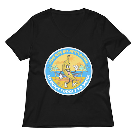 [ID: 782-G135] Banana project _-) Women's Relaxed V-Neck T-Shirt