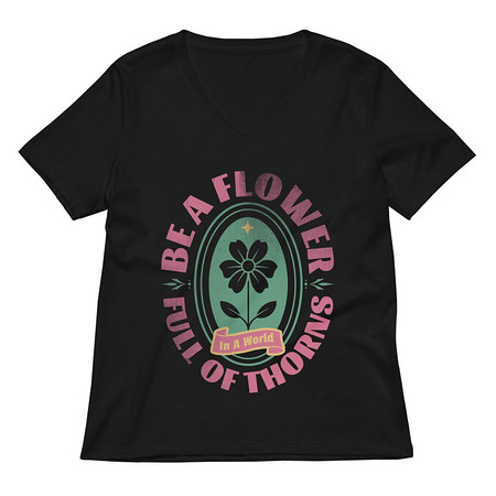 [ID: 782-G152] Be A Flower  Women's Relaxed V-Neck T-Shirt