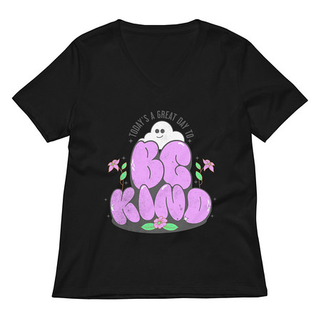 [ID: 782-G156] Be Kind Women's Relaxed V-Neck T-Shirt