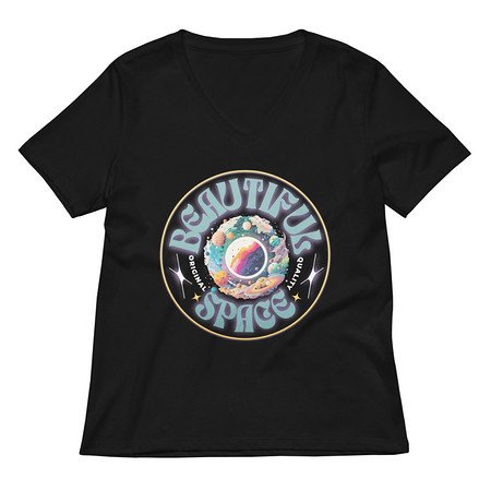 [ID: 782-G173] Beautiful Space Women's Relaxed V-Neck T-Shirt