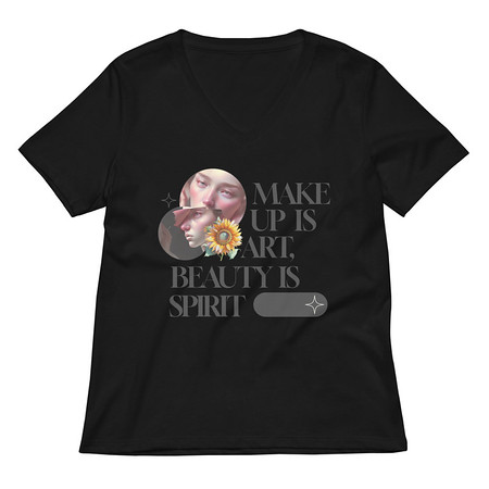 [ID: 782-G174] Beauty is Spirit Women's Relaxed V-Neck T-Shirt