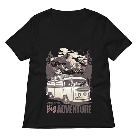 [ID: 782-G200] Big Adventure Women's Relaxed V-Neck T-Shirt