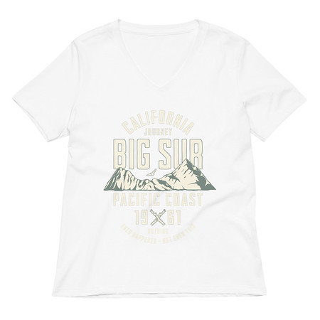 [ID: 782-G204] Big Sur - Outdoor Mountain Women's Relaxed V-Neck T-Shirt