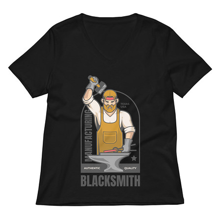[ID: 782-G232] Blacksmith Workshop - Metalwork Women's Relaxed V-Neck T-Shirt
