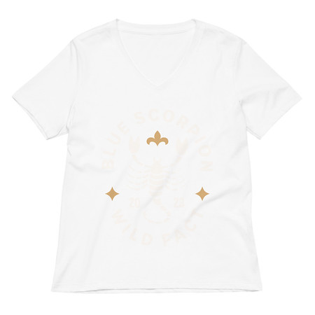 [ID: 782-G242] Blue Scorpion - Wildlife Animal Women's Relaxed V-Neck T-Shirt