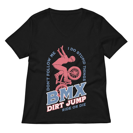 [ID: 782-G244] BMX Dirt Jump - Extreme Sports Women's Relaxed V-Neck T-Shirt