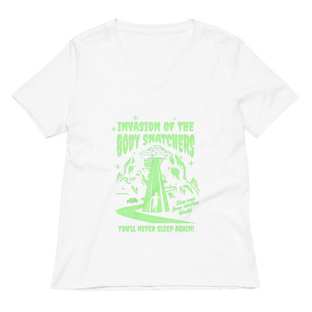 [ID: 782-G247] Body Snatchers - UFO Invasion Women's Relaxed V-Neck T-Shirt