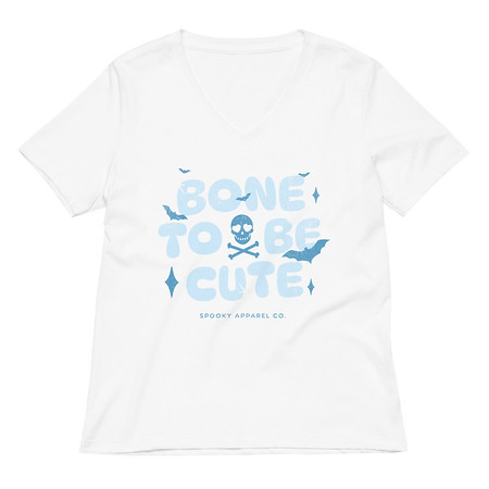 [ID: 782-G250] Bone To Be Cute - Halloween Women's Relaxed V-Neck T-Shirt