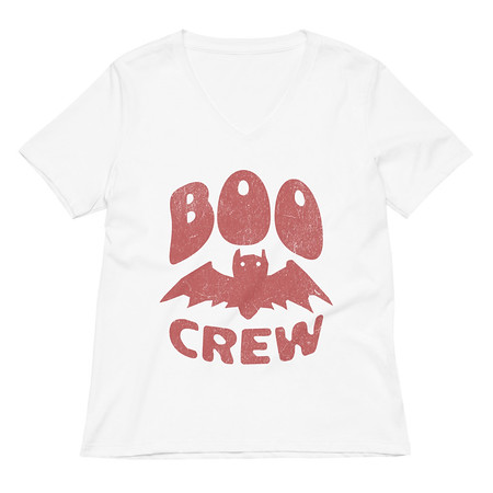 [ID: 782-G252] Boo Crew Women's Relaxed V-Neck T-Shirt