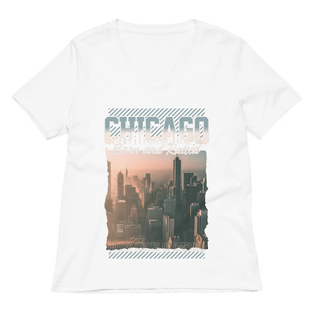 [ID: 782-G257] Born and Raised Women's Relaxed V-Neck T-Shirt