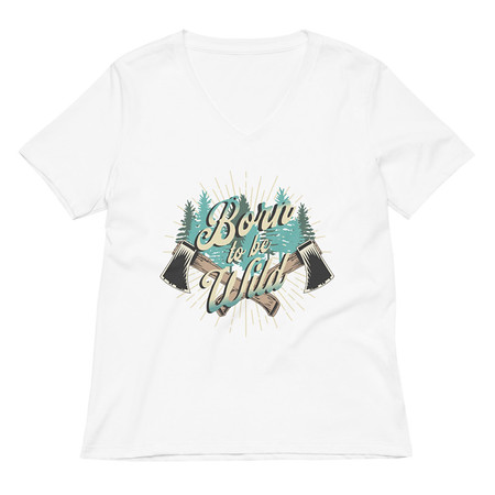 [ID: 782-G262] Born to be Wild (2) Women's Relaxed V-Neck T-Shirt