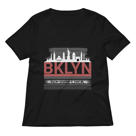 [ID: 782-G289] Brooklyn -New York   Women's Relaxed V-Neck T-Shirt