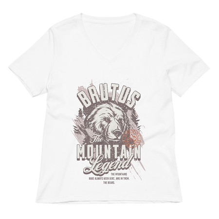 [ID: 782-G292] Brutus Mountain Legend Women's Relaxed V-Neck T-Shirt