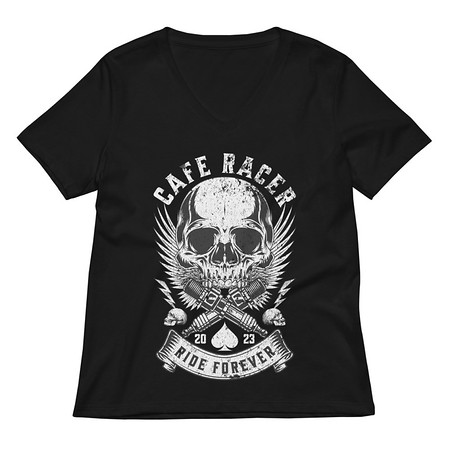 [ID: 782-G305] CAFE RACER Women's Relaxed V-Neck T-Shirt