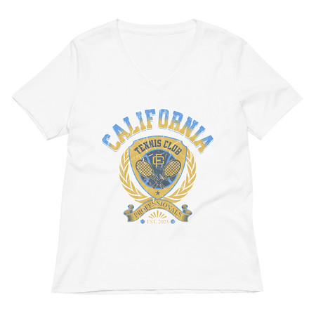 [ID: 782-G319] CALIFORNIA TENNIS PROFESSIONALS Women's Relaxed V-Neck T-Shirt
