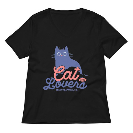 [ID: 782-G347] Cats Lovers Women's Relaxed V-Neck T-Shirt