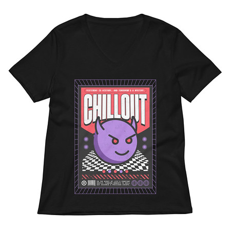 [ID: 782-G367] Chillout Streetwear Women's Relaxed V-Neck T-Shirt