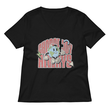 [ID: 782-G372] Choose Joy Always Women's Relaxed V-Neck T-Shirt
