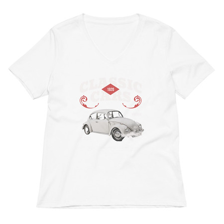 [ID: 782-G382] Classic Cars Women's Relaxed V-Neck T-Shirt
