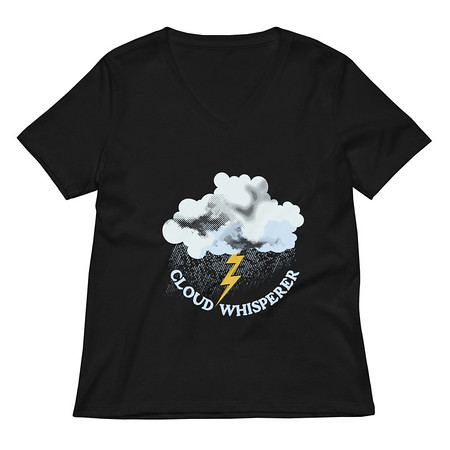 [ID: 782-G387] Cloud Whisperer - Rainy Weather Women's Relaxed V-Neck T-Shirt
