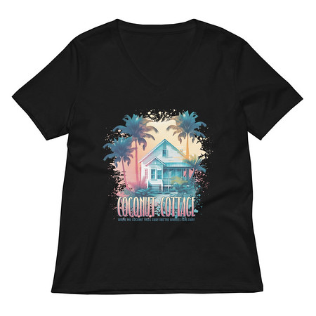 [ID: 782-G391] Coconut Cottage Women's Relaxed V-Neck T-Shirt