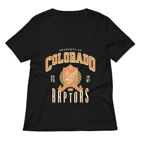 [ID: 782-G407] Colorado Raptors - Rugby Sports Team Women's Relaxed V-Neck T-Shirt