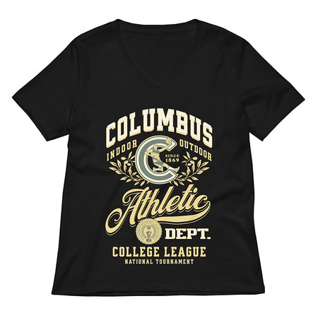 [ID: 782-G412] Columbus Athletic Women's Relaxed V-Neck T-Shirt