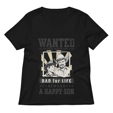 [ID: 782-G461] Dad Wanted Women's Relaxed V-Neck T-Shirt