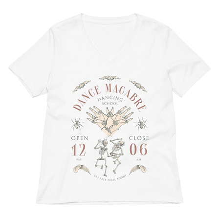 [ID: 782-G465] Dance Macabre - Dancing School Women's Relaxed V-Neck T-Shirt