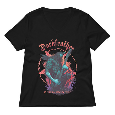 [ID: 782-G468] DARKFEATHER Women's Relaxed V-Neck T-Shirt