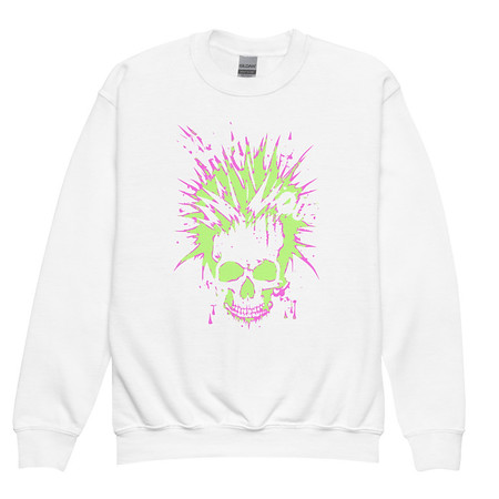 [ID: 677-G3] 'Enjoy Your Trip' Punk Skull Youth Crew Neck Sweatshirt