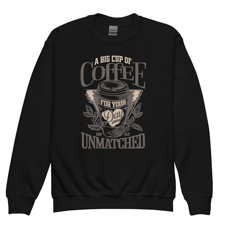 [ID: 677-G15] A Big Cup of Coffee Youth Crew Neck Sweatshirt