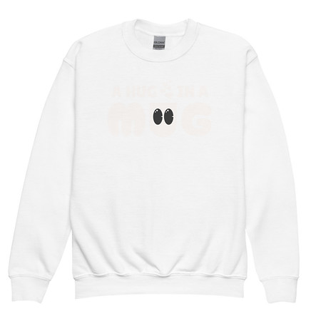 [ID: 677-G17] A Hug in a Mug - Funny Cartoon Youth Crew Neck Sweatshirt
