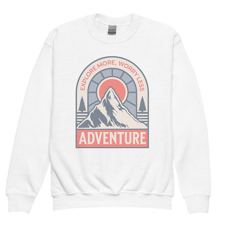 [ID: 677-G25] Adventure - Mountain Climbing Youth Crew Neck Sweatshirt