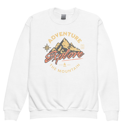 [ID: 677-G30] Adventure Explore The Mountain Youth Crew Neck Sweatshirt