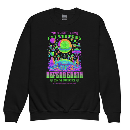 [ID: 677-G38] Alien Invasion Youth Crew Neck Sweatshirt