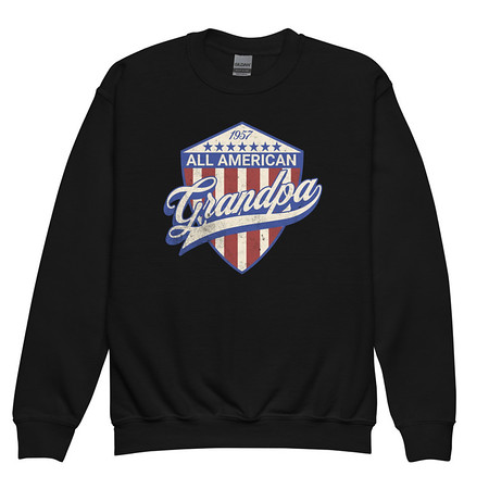 [ID: 677-G41] all american grandpa Youth Crew Neck Sweatshirt