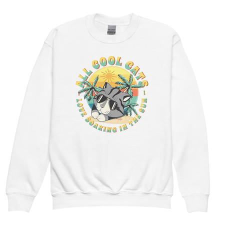 [ID: 677-G43] All Cool Cats - Sunset Beach Youth Crew Neck Sweatshirt