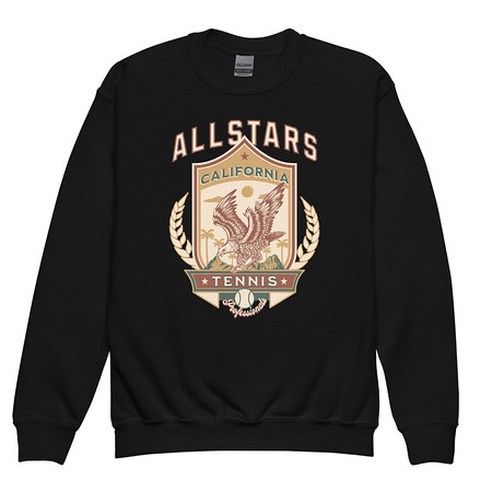 [ID: 677-G46] All Stars Tennis - Eagle Badge Youth Crew Neck Sweatshirt