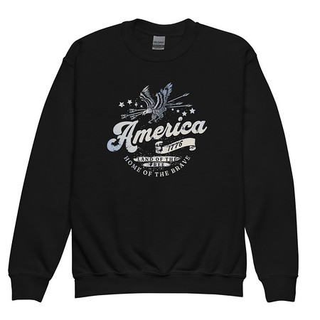 [ID: 677-G61] America 1776 Youth Crew Neck Sweatshirt