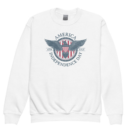 [ID: 677-G67] American Eagle Badge Youth Crew Neck Sweatshirt