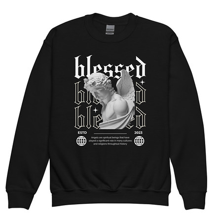 [ID: 677-G81] Angel Youth Crew Neck Sweatshirt
