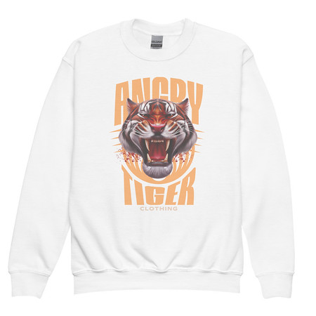 [ID: 677-G85] Angry Tiger - AI Youth Crew Neck Sweatshirt