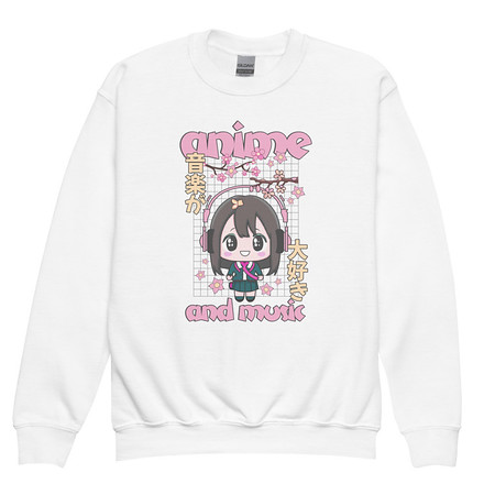 [ID: 677-G86] Anime and Music Youth Crew Neck Sweatshirt