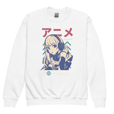 [ID: 677-G89] Anime Girl Youth Crew Neck Sweatshirt