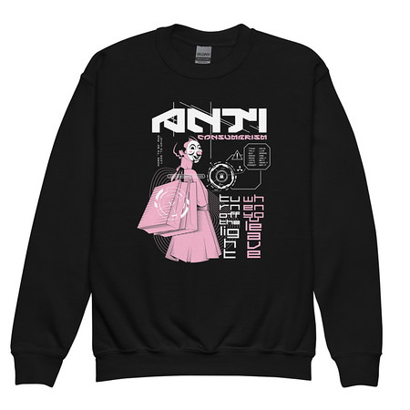 [ID: 677-G91] Anti Consumerism - Futuristic Youth Crew Neck Sweatshirt