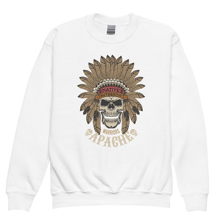 [ID: 677-G94] Apache Warriors - Indian Skull Youth Crew Neck Sweatshirt